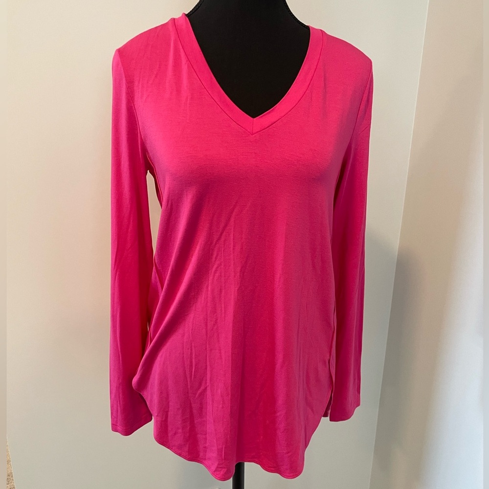 Never Worn! Lord & Taylor Hot Pink Barbiecore Long Sleeve Tee
